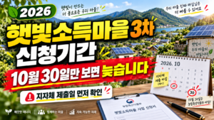 2026 햇빛소득마을 3차 신청기간 언제까지일까? 마을 제출일과 최종 마감일 확인 4 2026 햇빛소득마을 3차 신청기간 언제까지일까? 마을 제출일과 최종 마감일 확인