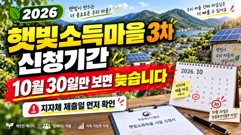 2026 햇빛소득마을 3차 신청기간 언제까지일까? 마을 제출일과 최종 마감일 확인 1 2026 햇빛소득마을 3차 신청기간 언제까지일까? 마을 제출일과 최종 마감일 확인