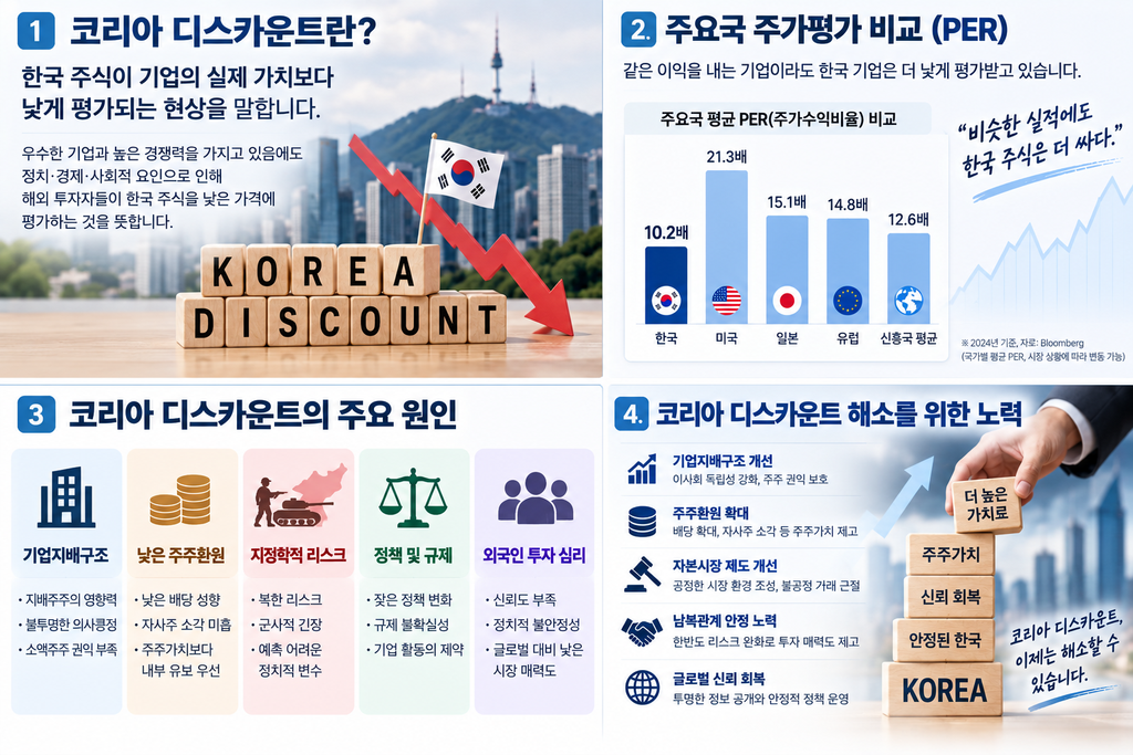 코리아 디스카운트란 무엇일까? 한국 주식이 저평가되는 이유 2 코리아 디스카운트. 원인