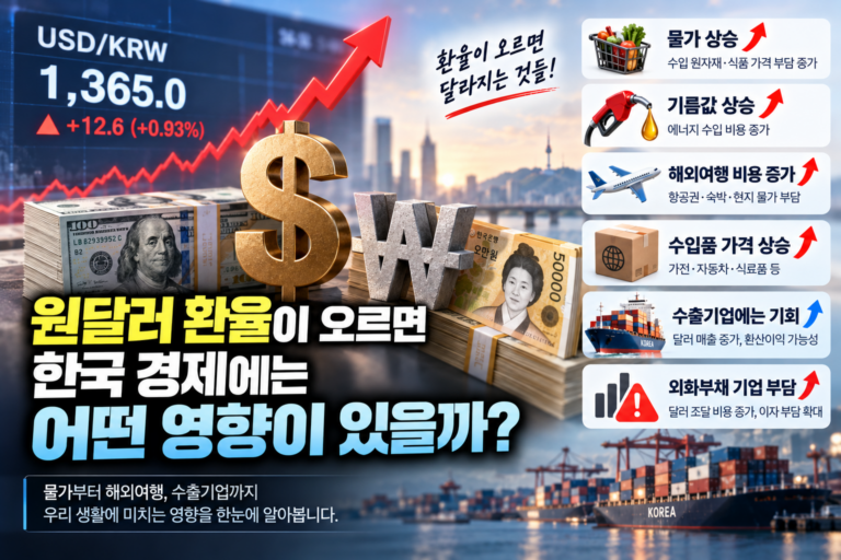 원달러 환율이 오르면 한국 경제에는 어떤 영향이 있을까? 9 원달러 환율이 오르면 한국 경제에는 어떤 영향이 있을까?