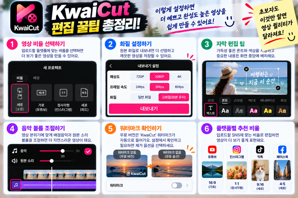 KwaiCut 다운로드 설치 사용법|무료 영상 편집 앱 시작하기 3 캡컷 꿀팁