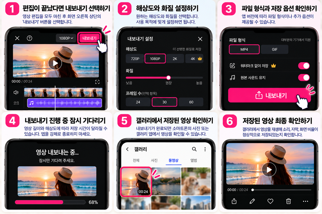 KwaiCut 영상 저장·내보내기 방법|화질·해상도 설정하고 갤러리에 저장하기 2 영상 내보내기