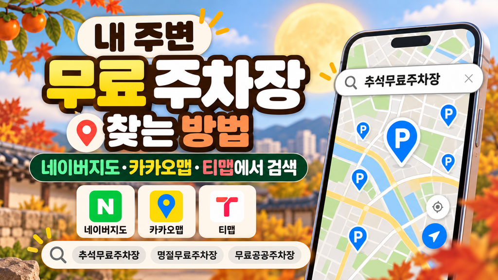 2026 추석 연휴 무료 주차장|전국 9천여 곳 무료 개방·내 주변 찾는 방법 2 ChatGPT Image 2026년 9월 24일 오후 12 33 59 1