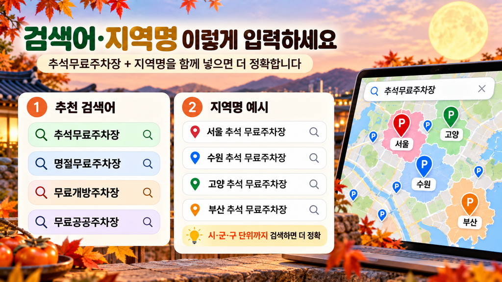 2026 추석 무료 주차장 네이버지도·카카오맵에서 찾는 방법 3 검색어 지역명