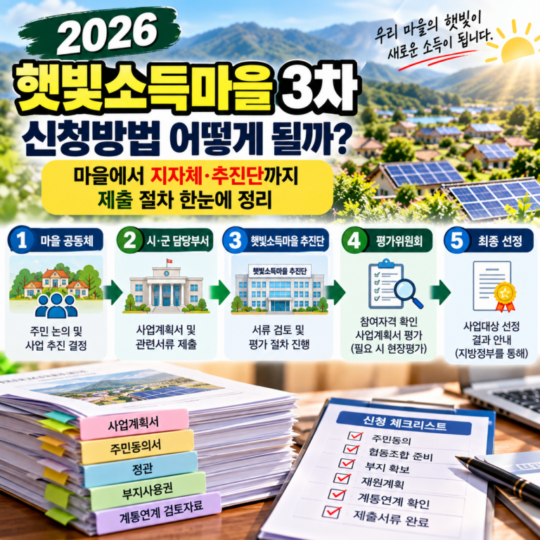 햇빛소득마을 신청방법 어떻게 될까? 마을에서 지자체·추진단까지 제출 절차 정리 5 햇빛소득마을 신청방법 어떻게 될까? 마을에서 지자체·추진단까지 제출 절차 정리