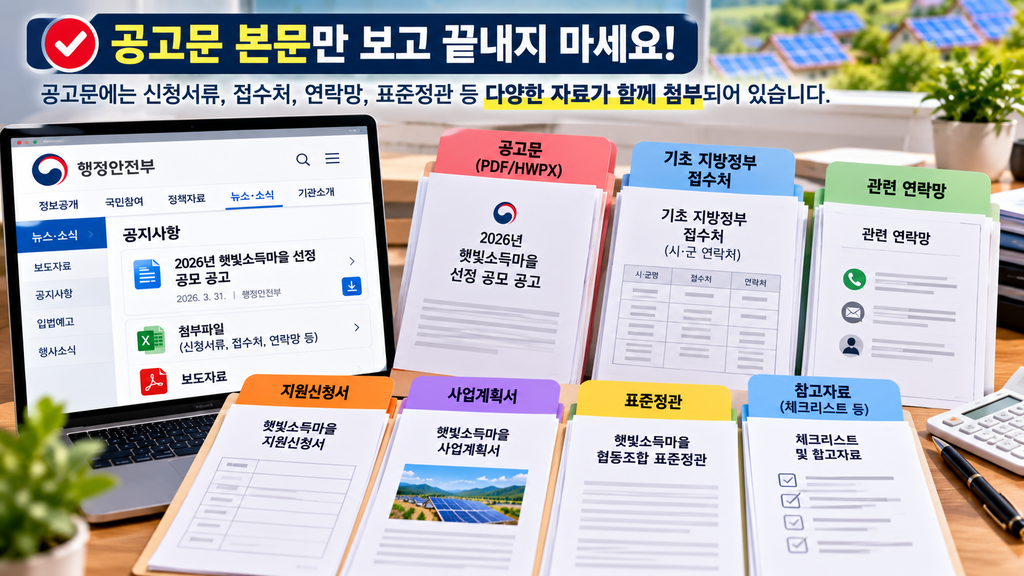 햇빛소득마을 홈페이지 어디일까? 공고·표준정관·관련 자료 확인하는 방법 3 공고문만 보고 끝내지 마세요