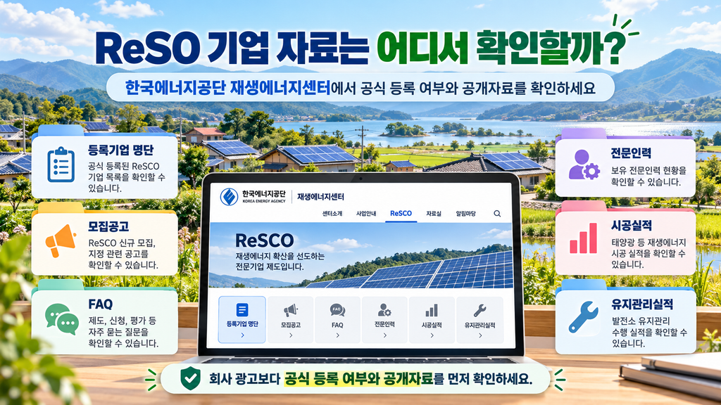 햇빛소득마을 홈페이지 어디일까? 공고·표준정관·관련 자료 확인하는 방법 4 ReSo 기업 자료는 어디서?