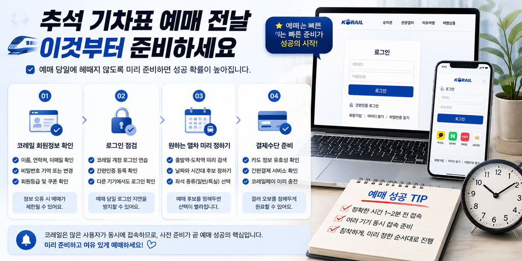 2026 추석 기차표 예매 언제부터? 코레일 KTX 예매 일정과 꼭 확인할 부분 정리+ 예매방법 총정리 2 ChatGPT Image 2026년 9월 4일 오전 11 47 41