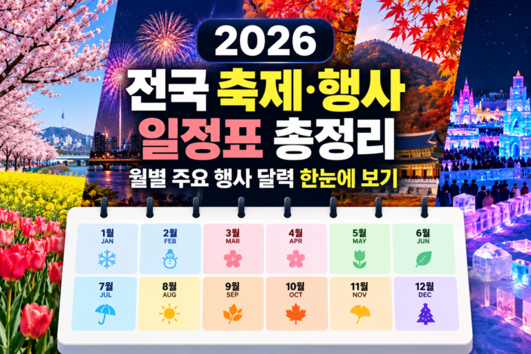 2026 전국 축제·행사 일정표 총정리|월별 주요 행사 달력 한눈에 보기 5 2026 전국 축제·행사 일정표 총정리|월별 주요 행사 달력 한눈에 보기