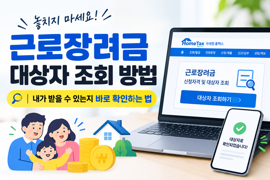 근로장려금 대상자 조회 방법|내가 받을 수 있는지 바로 확인하는 법 1 근로장려금 대상자 조회