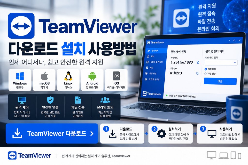 TeamViewer 다운로드 설치 사용방법 1 TeamViewer 다운로드 설치 사용방법