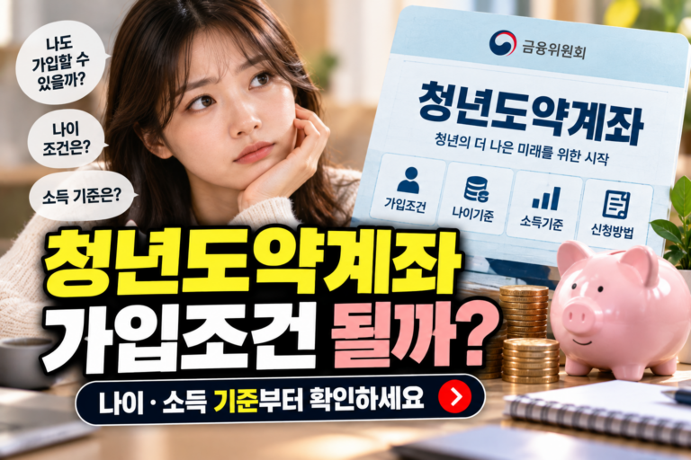 청년도약계좌 가입조건 될까? 나이·소득 기준부터 확인하세요 5 청년도약계좌 가입조건 될까? 나이·소득 기준부터 확인하세요