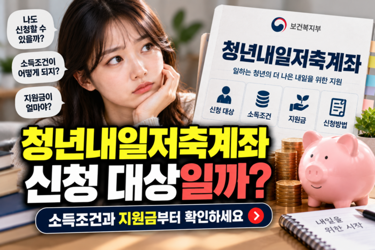 청년내일저축계좌 신청 대상일까? 소득조건과 지원금부터 확인하세요 4 청년내일저축계좌 신청 대상일까? 소득조건과 지원금부터 확인하세요