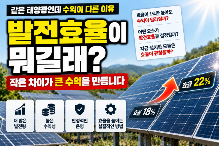 발전효율이 뭐길래 같은 태양광인데 수익이 달라질까요 5 발전효율이 뭐길래 같은 태양광인데 수익이 달라질까요