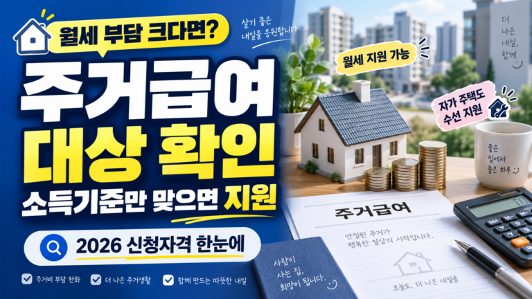 2026 주거급여 신청자격 될까? 소득기준·지원금·신청방법 한눈에 확인 2 2026 주거급여 신청자격 될까? 소득기준·지원금·신청방법 한눈에 확인
