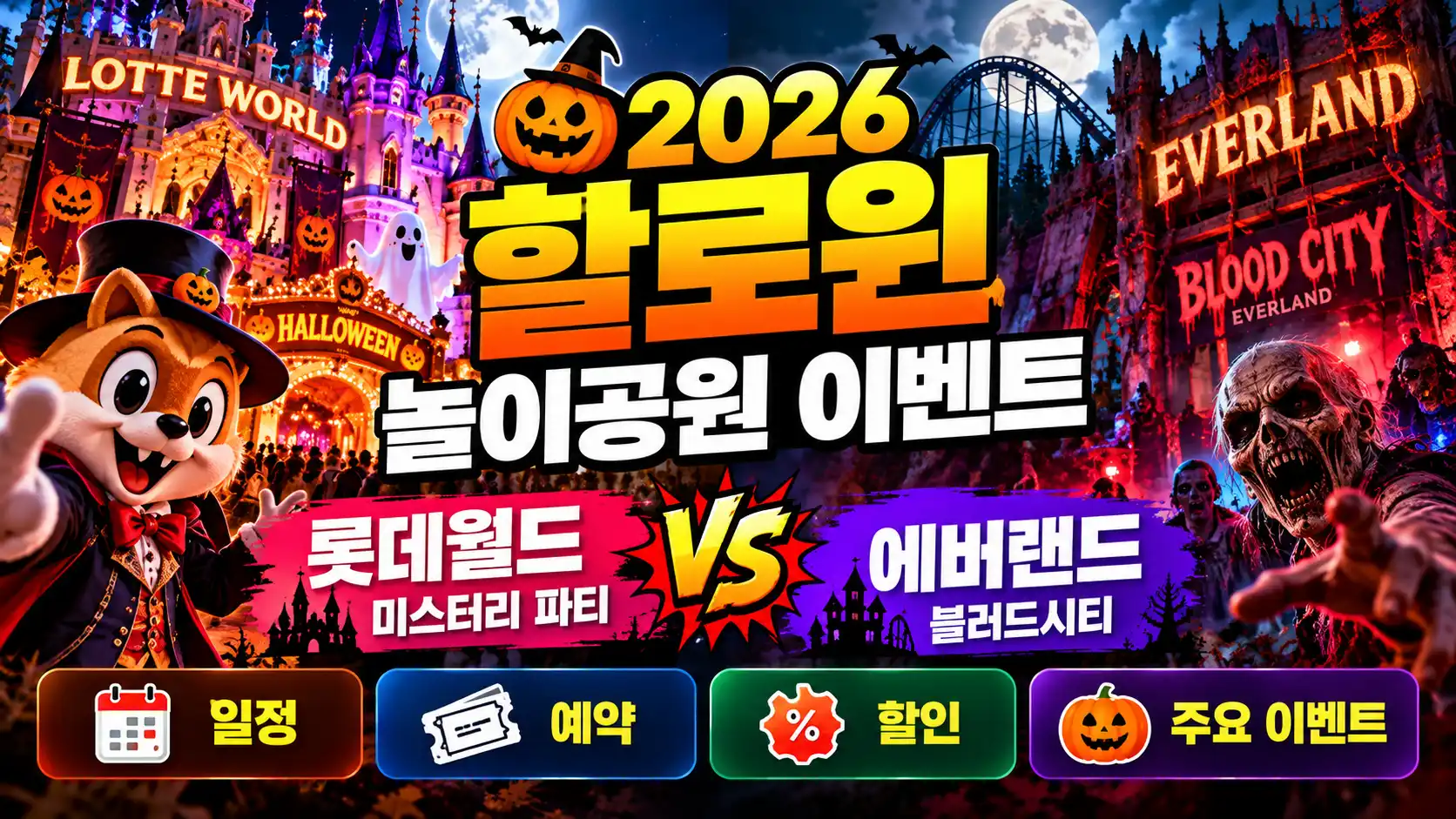 2026 할로윈 놀이공원 이벤트|롯데월드·에버랜드 일정·예약·할인 2 2026 할로윈 놀이공원 이벤트|롯데월드·에버랜드 일정·예약·할인