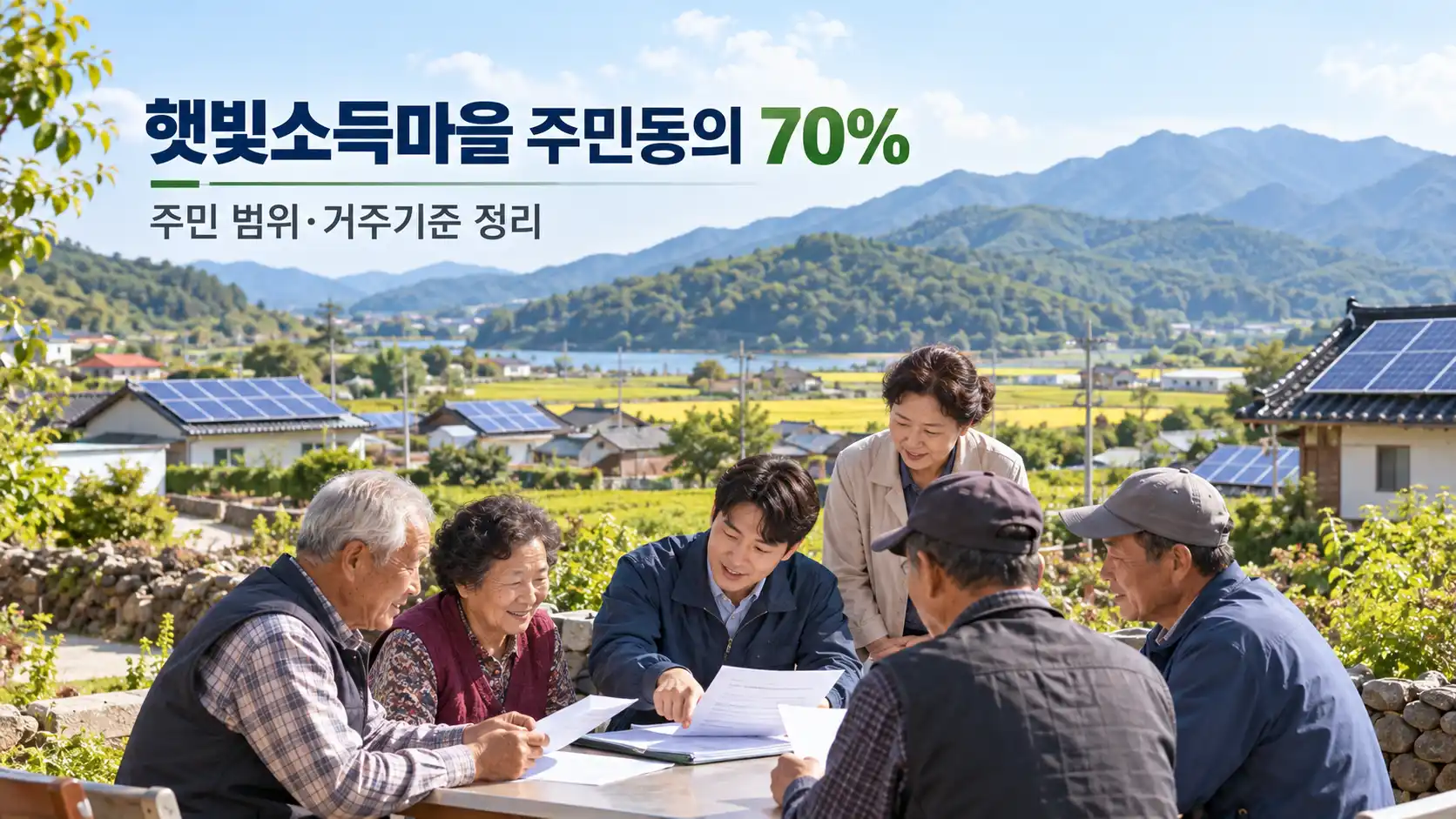 햇빛소득마을 주민동의 70% 어떻게 계산할까? 주민 범위·거주기준까지 정리 1 햇빛소득마을 주민동의 70% 어떻게 계산할까? 주민 범위·거주기준까지 정리