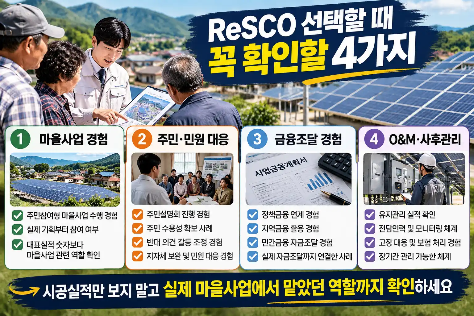 햇빛소득마을 ReSCO 기업 어떻게 선택할까? 시공실적보다 마을사업 경험을 봐야 하는 이유 2 4가지