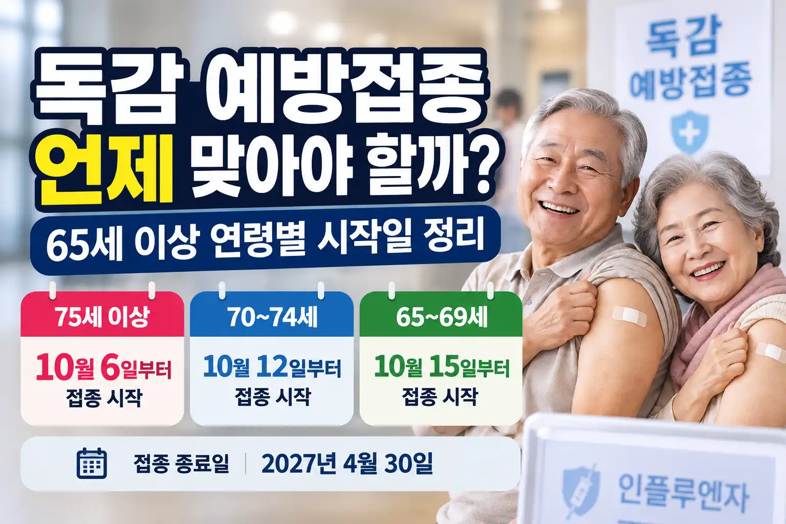 독감 예방접종 언제 맞아야 할까? 65세 이상 연령별 시작일 정리 1 독감 예방접종 언제 맞아야 할까? 65세 이상 연령별 시작일 정리