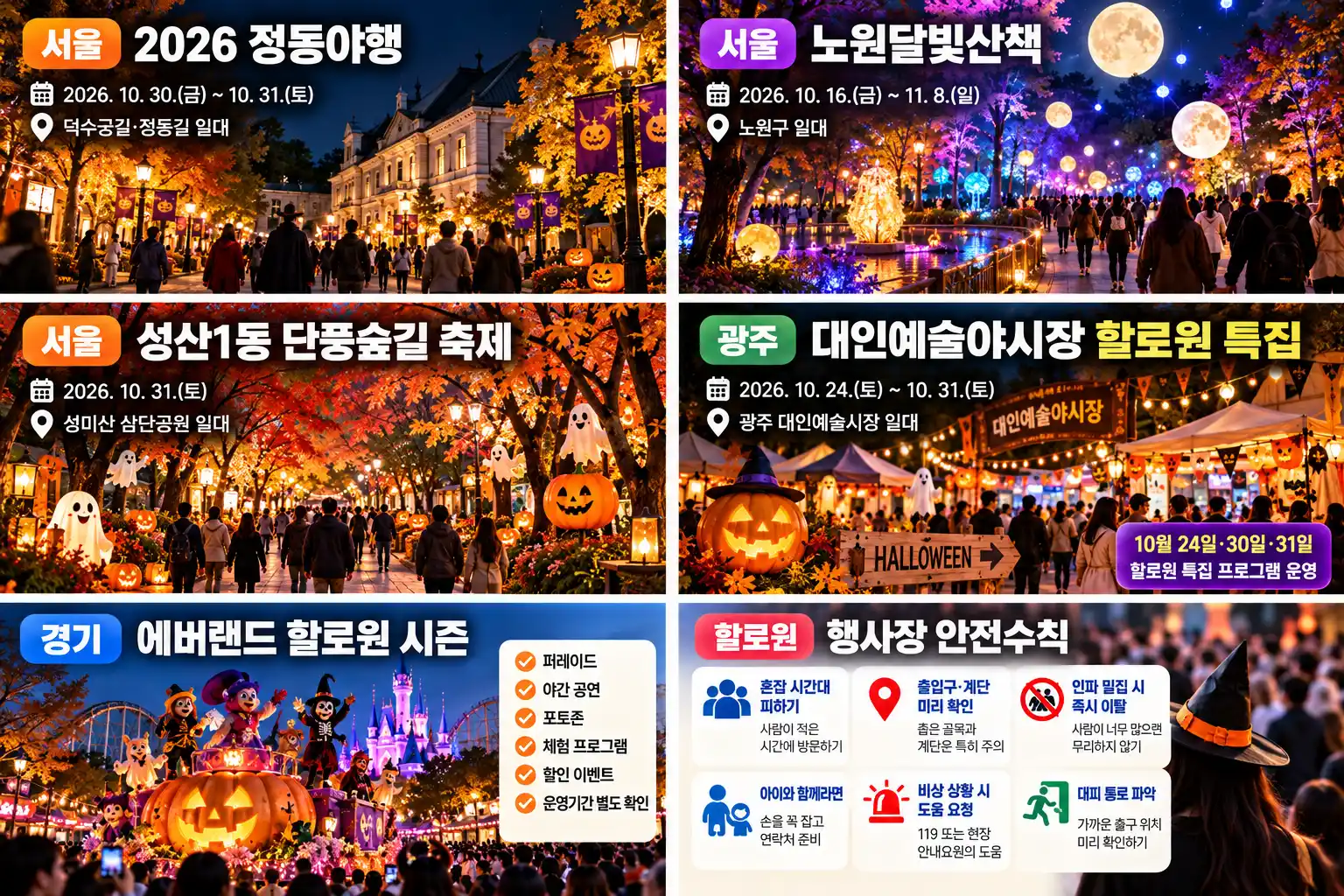 2026 할로윈 행사 총정리|서울·경기·전국 축제 일정과 안전수칙 3 서울 할로윈 행사와 안전 가이드