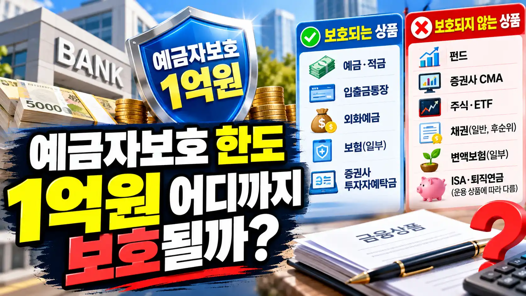 예금자보호 한도 1억원 어디까지 보호될까? 보호되지 않는 금융상품 총정리 4 예금자보호 한도 1억원 어디까지 보호될까? 보호되지 않는 금융상품 총정리