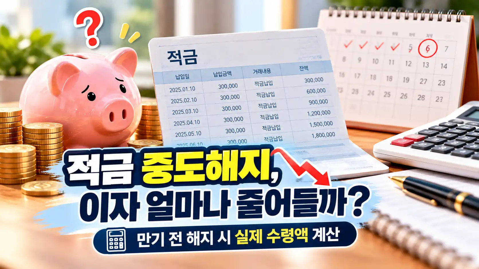 적금 중도해지 이자 계산 방법|만기 전 해지하면 실제 얼마 받을까? 1 적금 중도해지 이자 계산 방법|만기 전 해지하면 실제 얼마 받을까?