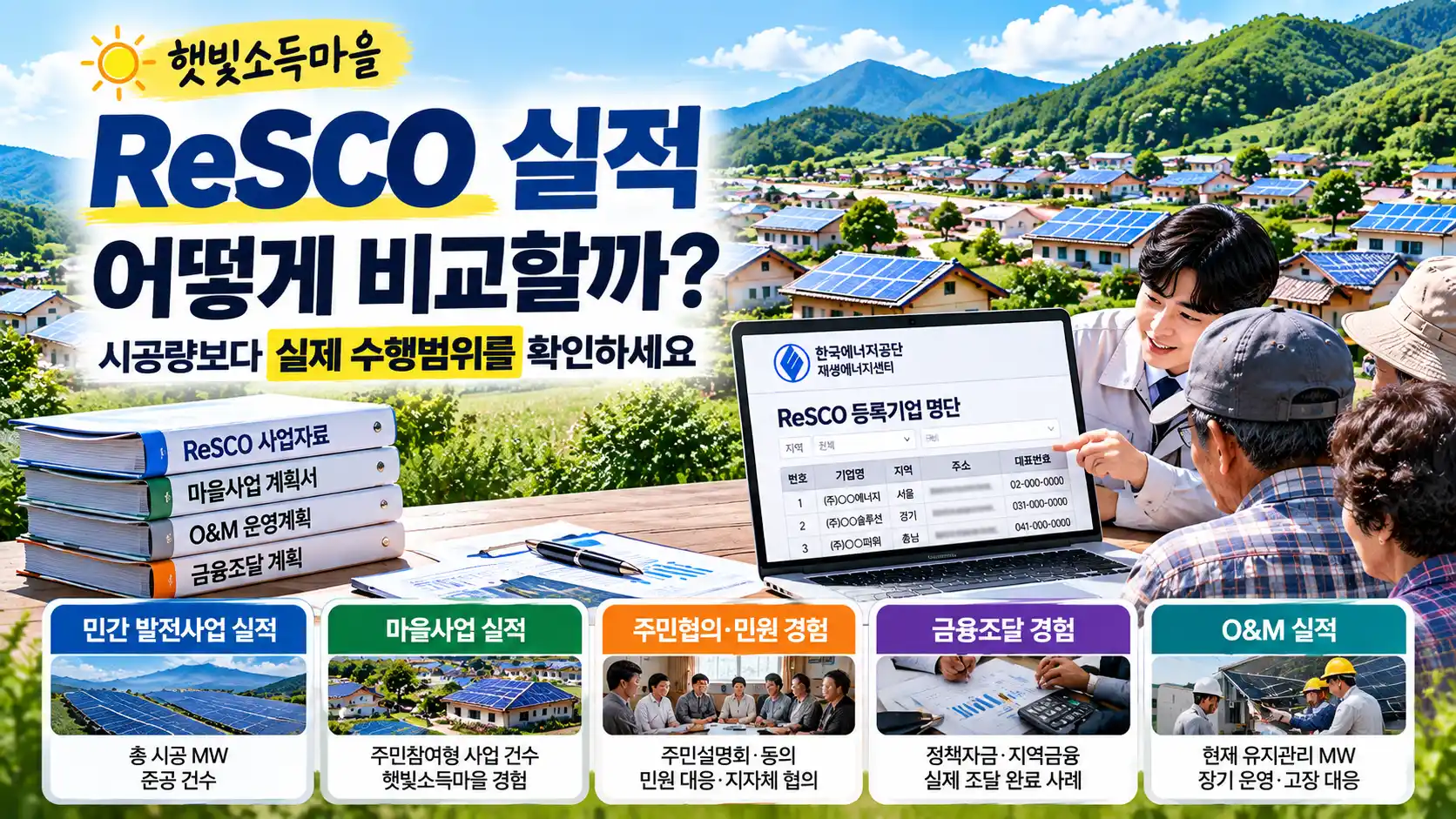 햇빛소득마을 ReSCO 기업 실적 어떻게 비교할까? 민간발전과 마을사업은 다릅니다 1 햇빛소득마을 ReSCO 기업 실적 어떻게 비교할까? 민간발전과 마을사업은 다릅니다