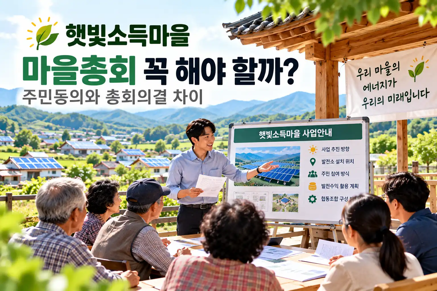 햇빛소득마을 마을총회 꼭 해야 할까? 주민동의와 총회의결 차이 1 햇빛소득마을 마을총회 꼭 해야 할까? 주민동의와 총회의결 차이