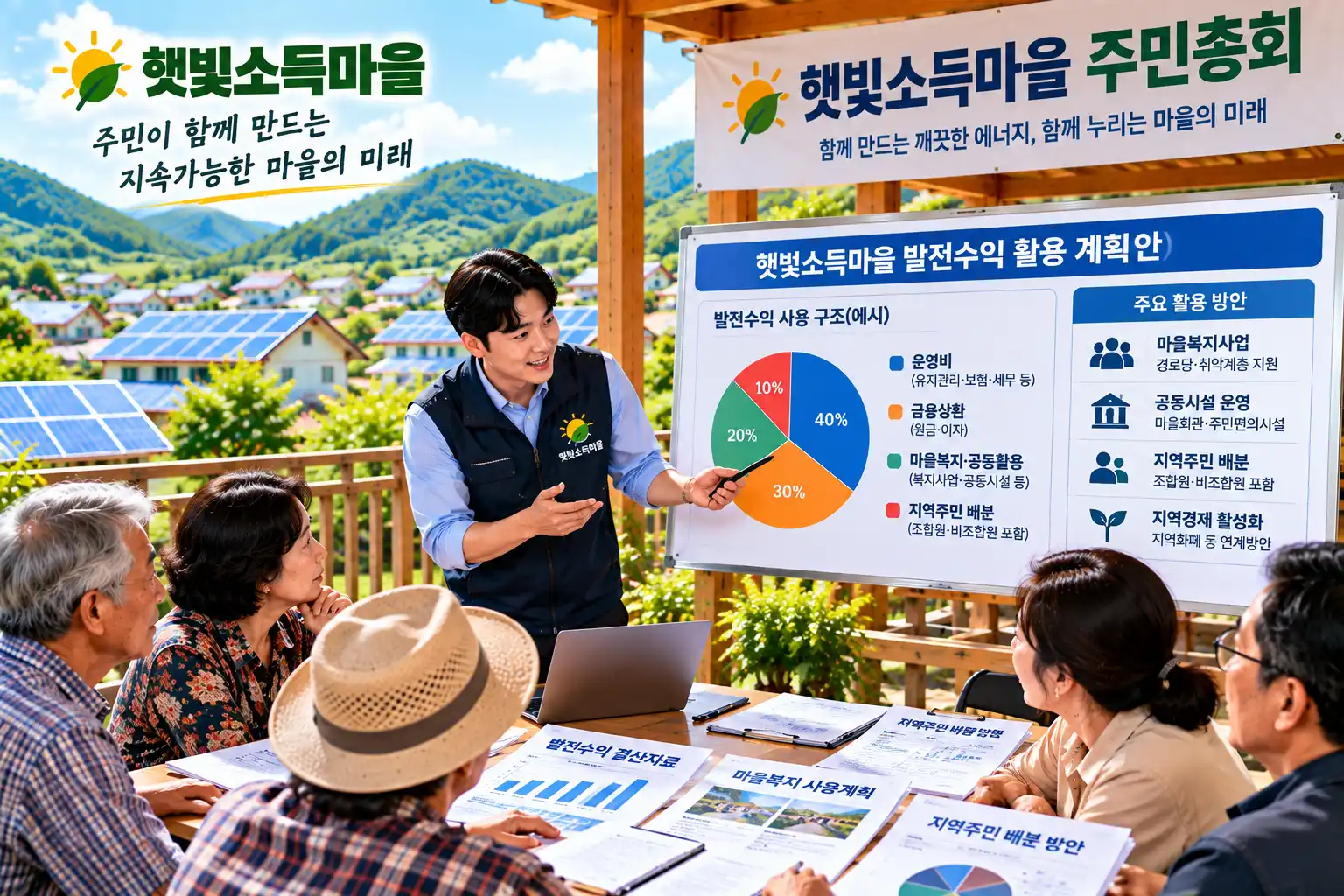 햇빛소득마을 발전수익 어떻게 활용할까? 마을복지·공동활용·지역주민 배분 구조 1 햇빛소득마을 발전수익 어떻게 활용할까? 마을복지·공동활용·지역주민 배분 구조