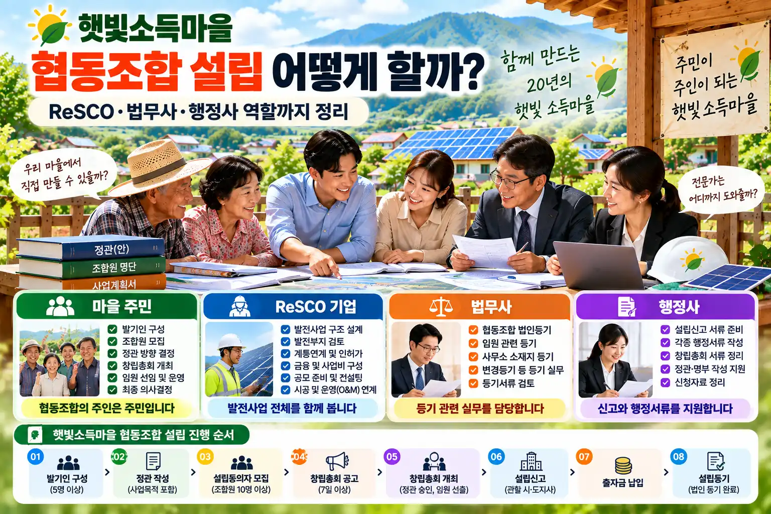 햇빛소득마을 협동조합 설립 어떻게 할까? ReSCO·법무사·행정사 역할까지 정리 1 햇빛소득마을 협동조합 설립 어떻게 할까? ReSCO·법무사·행정사 역할까지 정리