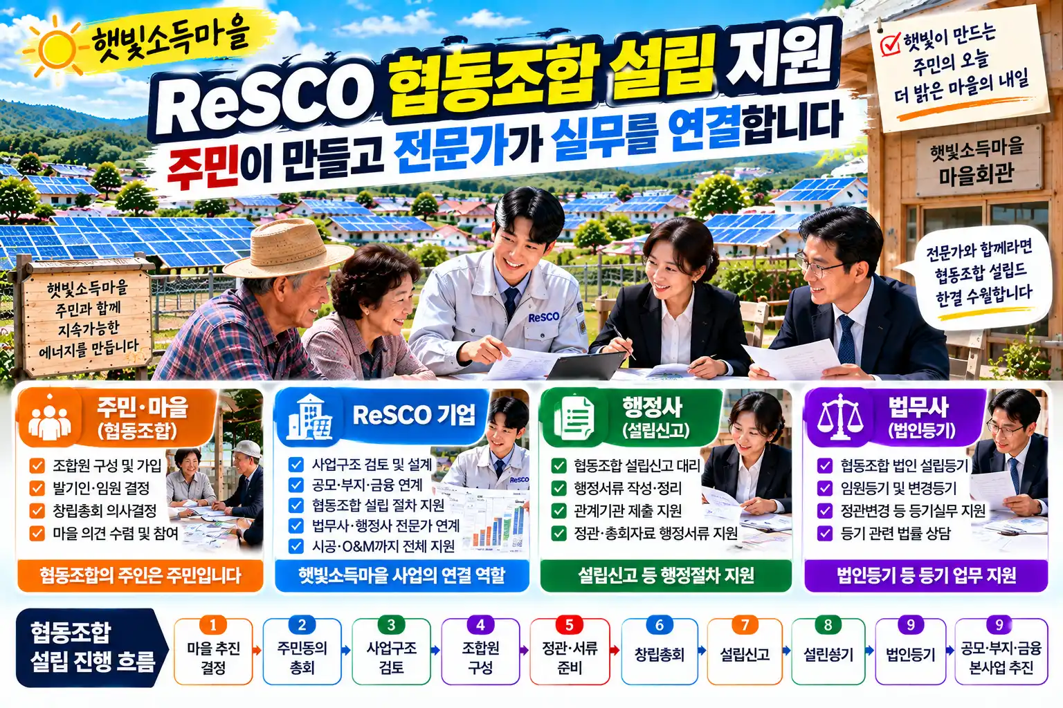 햇빛소득마을 ReSCO 기업 협동조합 설립 지원 어떻게 할까? 법무사·행정사 연계 실무 1 햇빛소득마을 ReSCO 기업 협동조합 설립 지원 어떻게 할까? 법무사·행정사 연계 실무